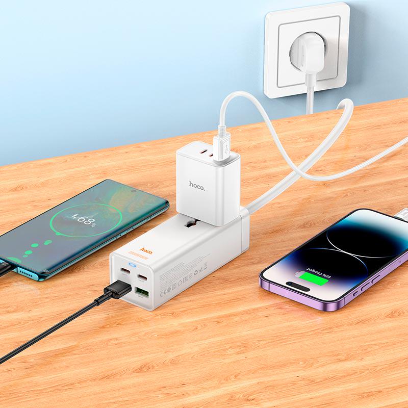 Подовжувач мережевий Hoco AC10A USB Type-C 65W White - фото 4 Подовжувач мережевий Hoco AC10A USB Type-C 65W White - фото 4