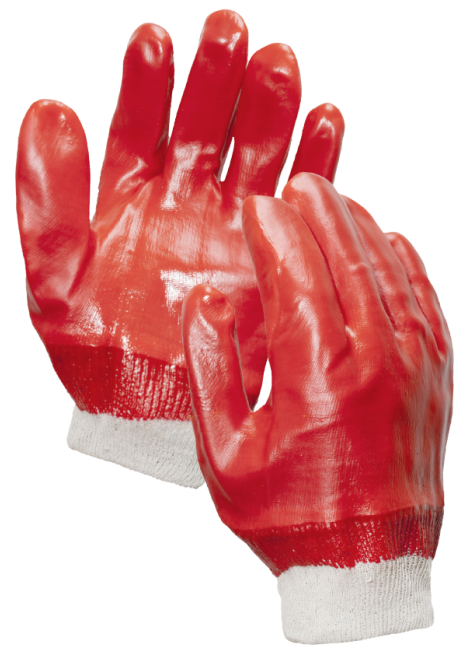 Перчатки рабочие масло и бензиностойкие с манжетом 12 шт. Красный (3045)