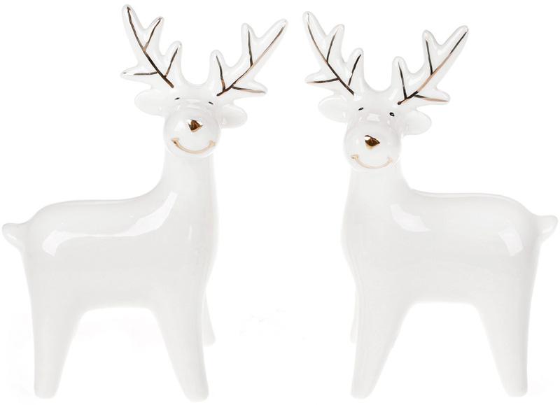 Набор декоративных фигурок Снежный олень 13,4 см керамика 2 шт. (BD-727-191)