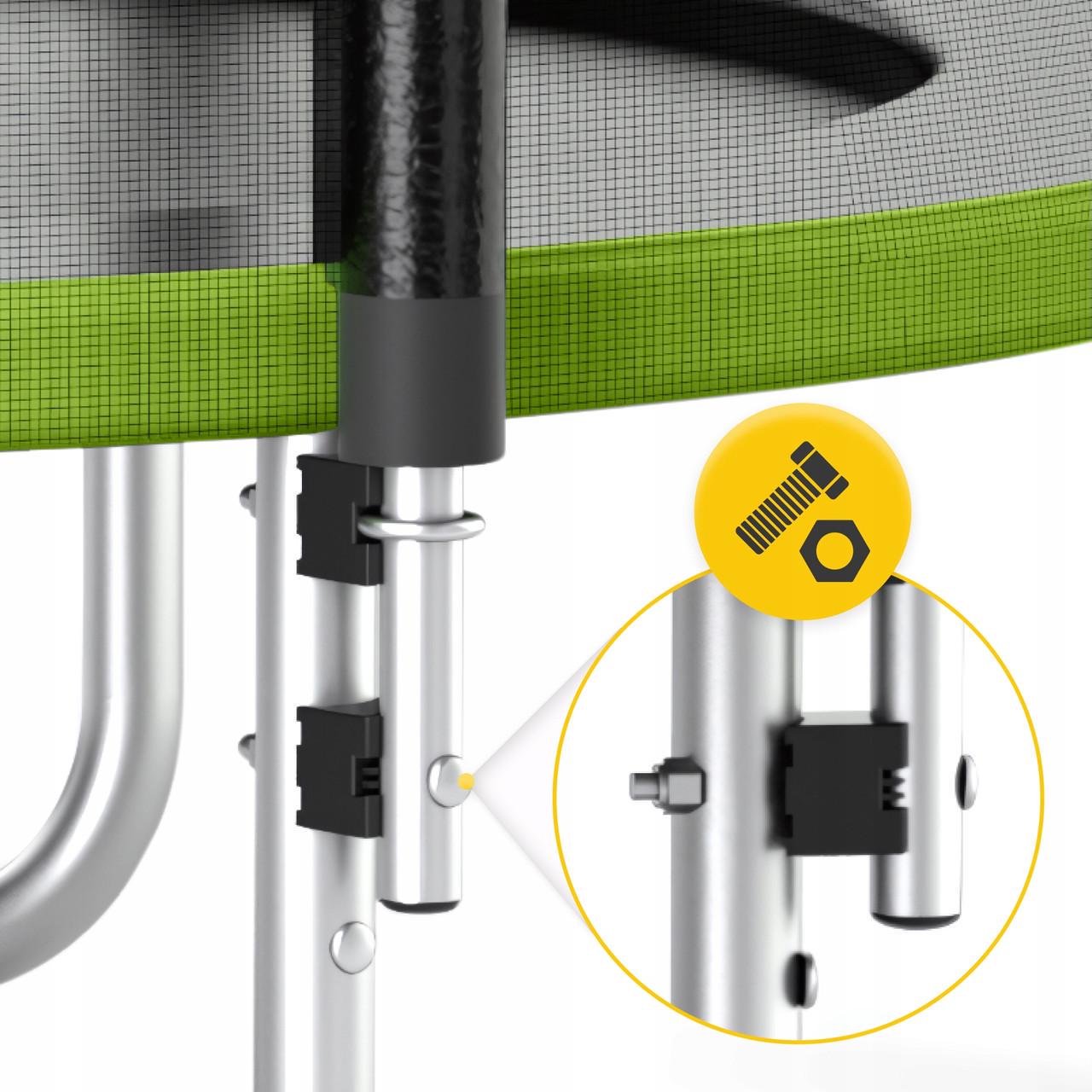 Батут із зовнішньою сіткою 4FIZJO Classic 12FT 374 см Black/Green (P-5907739312914) - фото 9