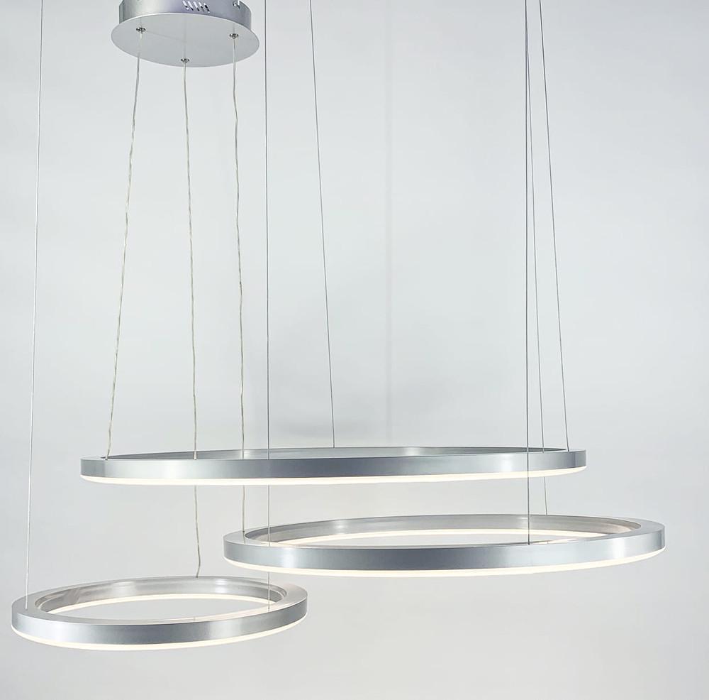 Світильник дизайнерський у вигляді трьох кілець із вбудованими світлодіодами Сірий (SP 11/800/600/400 SL) - фото 2