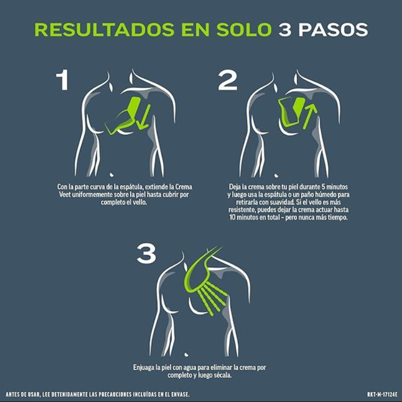 Крем чоловічий Veet для депіляції волосся за 5 хв для чутливої шкіри Men Total Pro Crema Depilatoria 5 min rapido y facil 400 мл (516901519) - фото 5