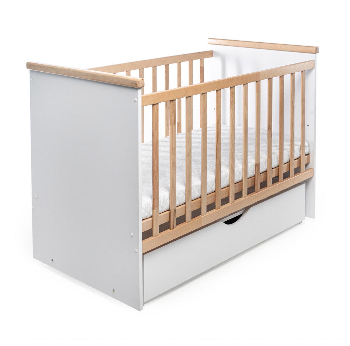 Кроватка для новорожденных DS-7021 маятниковая с ящиком и регулировкой высоты