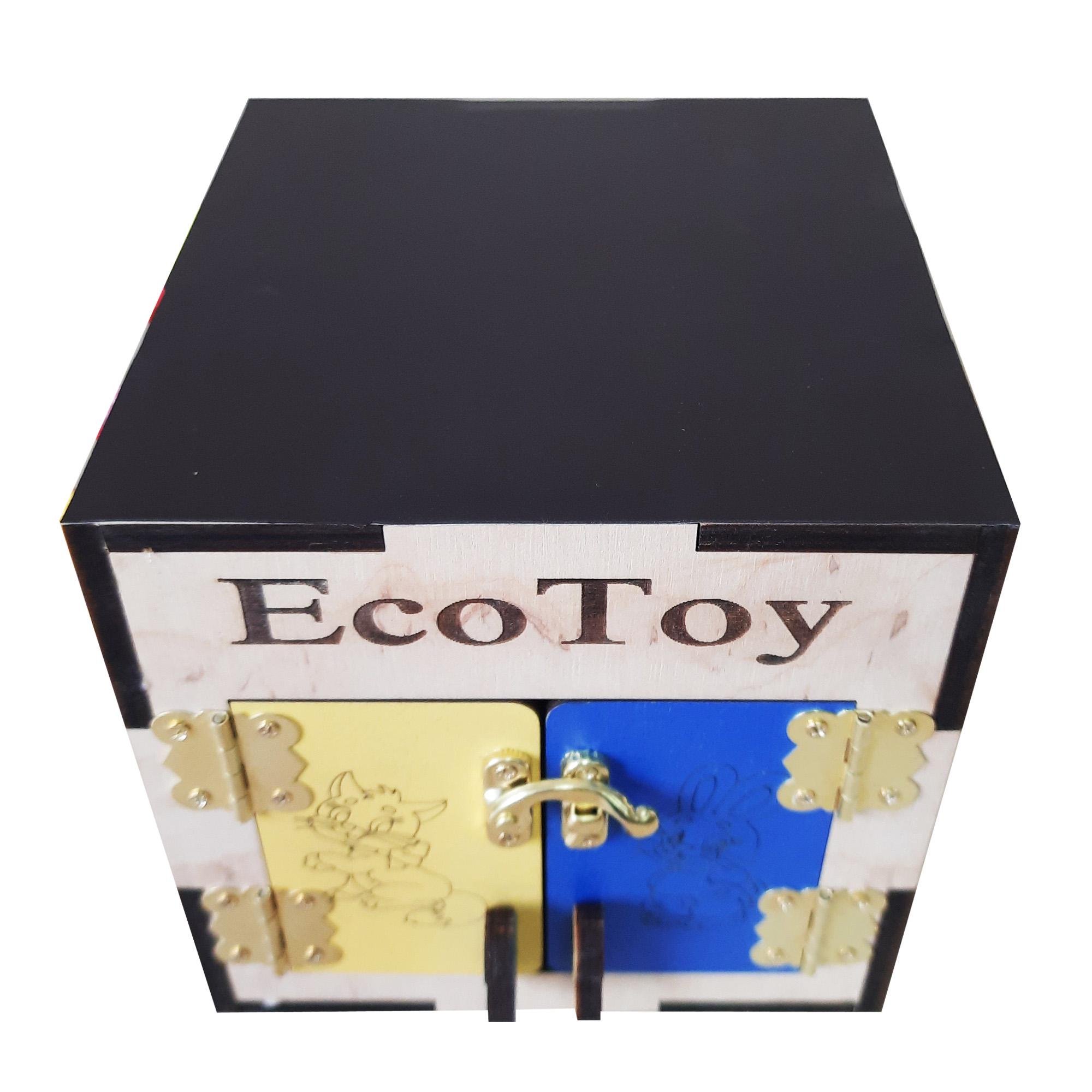 Развивающая игрушка Бизикуб Мини ecoToy 15х15х15 см (111003) - фото 6