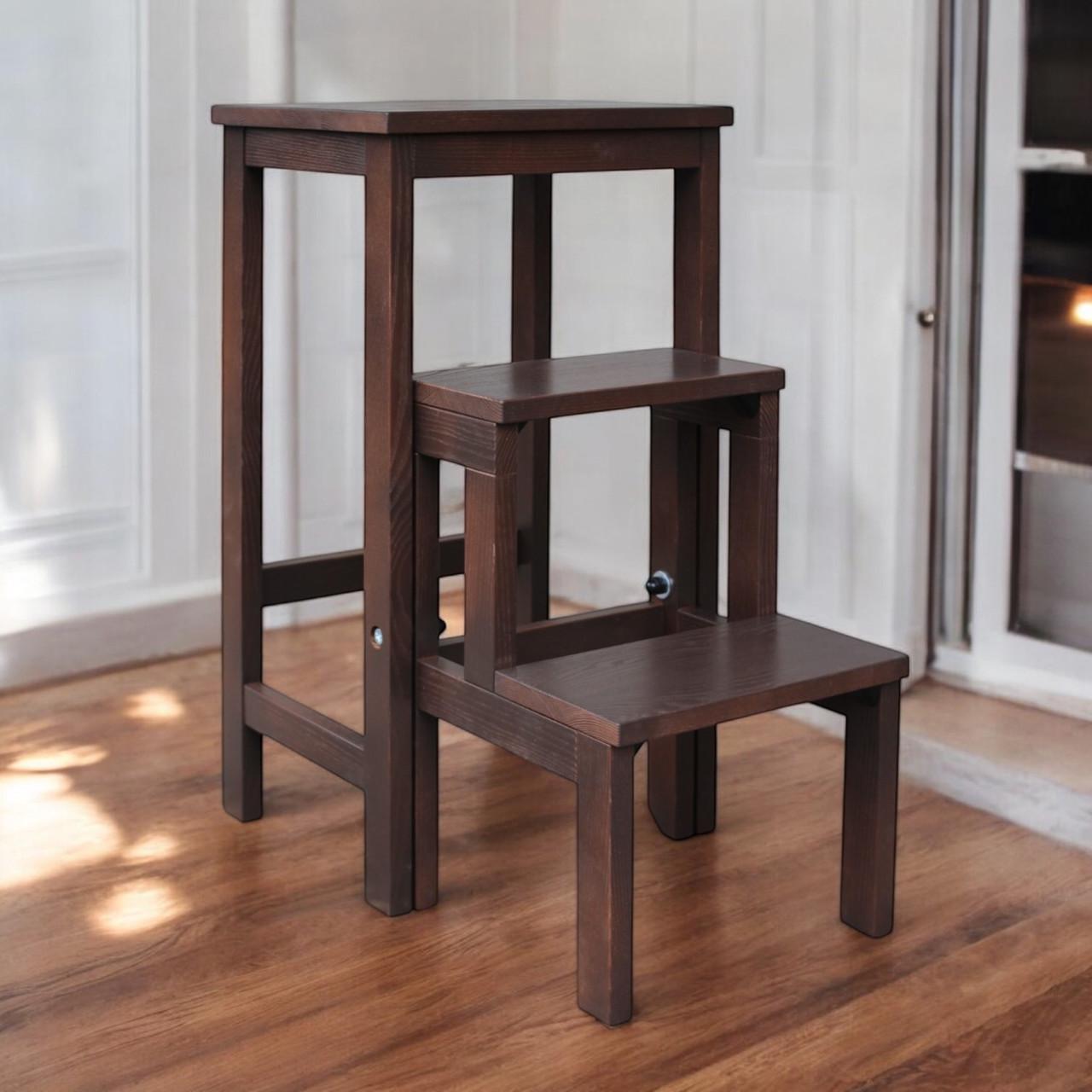 Табурет-лестница деревянный Студія Дерева Вільха ТД бытовой раскладной 3 ступеньки Темно-коричневый (31002904) - фото 1 Табурет-лестница деревянный Студія Дерева Вільха ТД бытовой раскладной 3 ступеньки Темно-коричневый (31002904) - фото 1