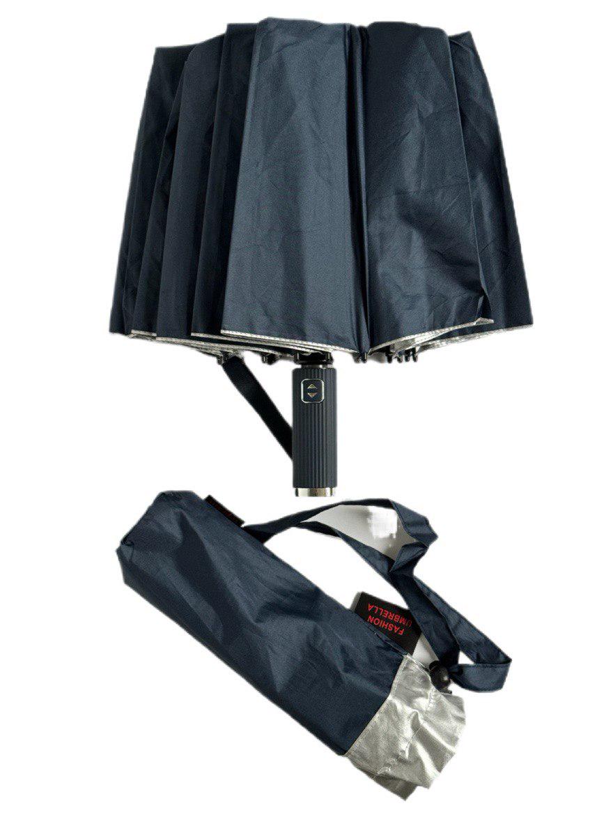 Парасолька-автомат Toprain Umbrella однотонна 16 спиць зі сріблом під куполом Темно-синій (4016/10) - фото 3 Парасолька-автомат Toprain Umbrella однотонна 16 спиць зі сріблом під куполом Темно-синій (4016/10) - фото 3