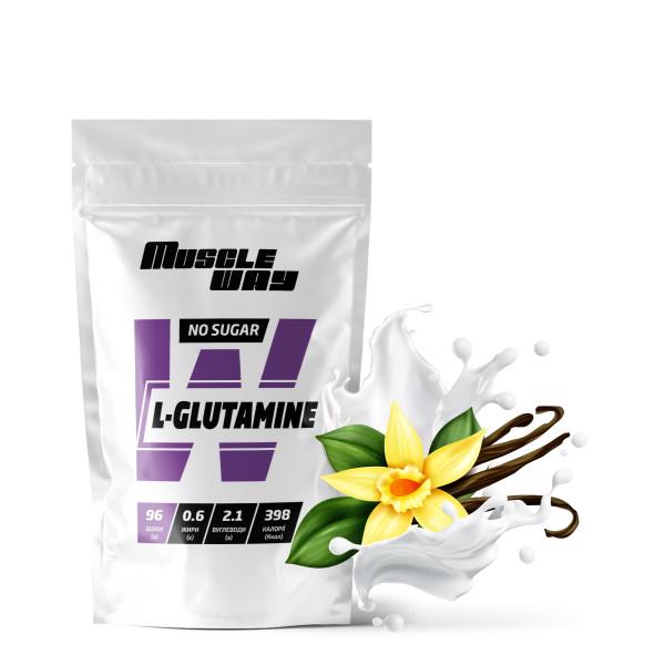 Аминокислота MuscleWay L-Glutamine Ваниль для мышечной ткани на 20 порций 100 г (21-125-glu-mw-rs100.10)