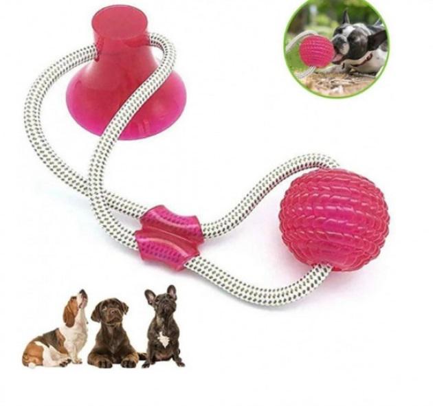 Іграшка Dog Toy Rope для домашніх тварин з присосками Рожевий (Toy-2046) - фото 3