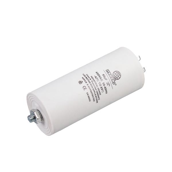 Пусковий конденсатор для пральної машини CBB60 Mondo 60uF 450V CBB60 50x112 мм під гайку 4 клеми