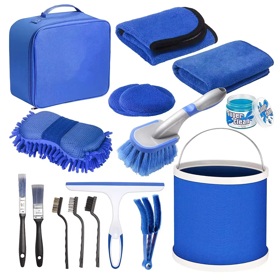Комплект для мойки/очистки и полировки автомобиля CAR BRILLA CB-212 в сумке 16в1 Blue (784780691)