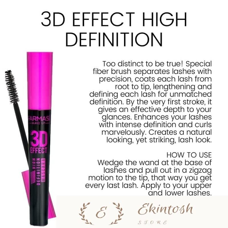 Туш для вій 3D Effect Mascara Farmasi 10 мл - фото 4