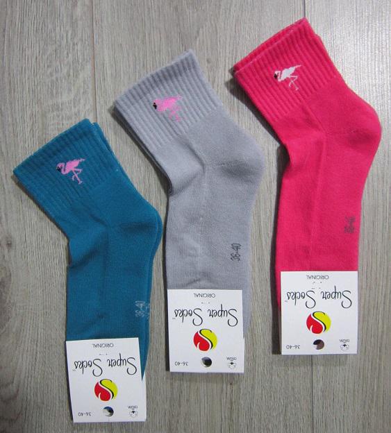 Носки универсальные с махровой стопой Super Socks 033.S056 Фламинго р. 36-40 Ассорти