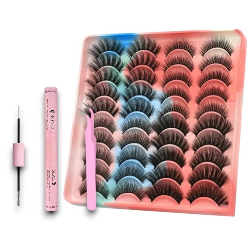 Набор искусственных ресниц 3D и средства для нанесения 20 пар (26841197)