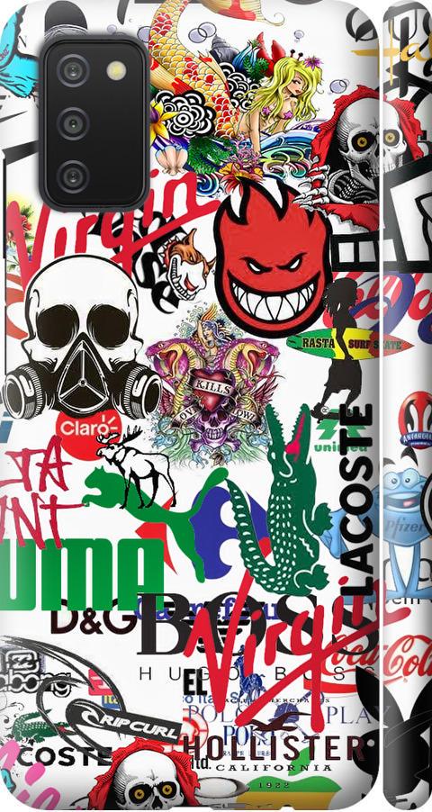 Чехол на Samsung Galaxy A03s A037F Many different logos (4022m-2381-42517)