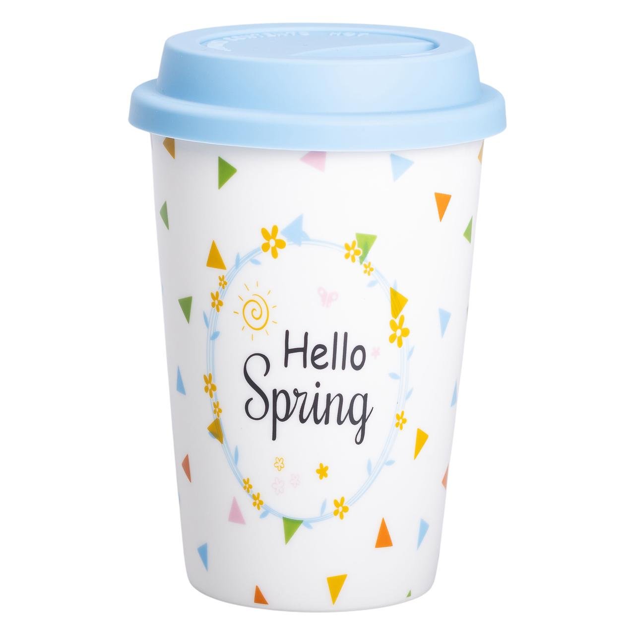 Стакан керамический с силиконовой крышкой 420 мл Белый с зеленым (RX-N240546HS) - фото 1 Стакан керамический с силиконовой крышкой 420 мл Белый с зеленым (RX-N240546HS) - фото 1