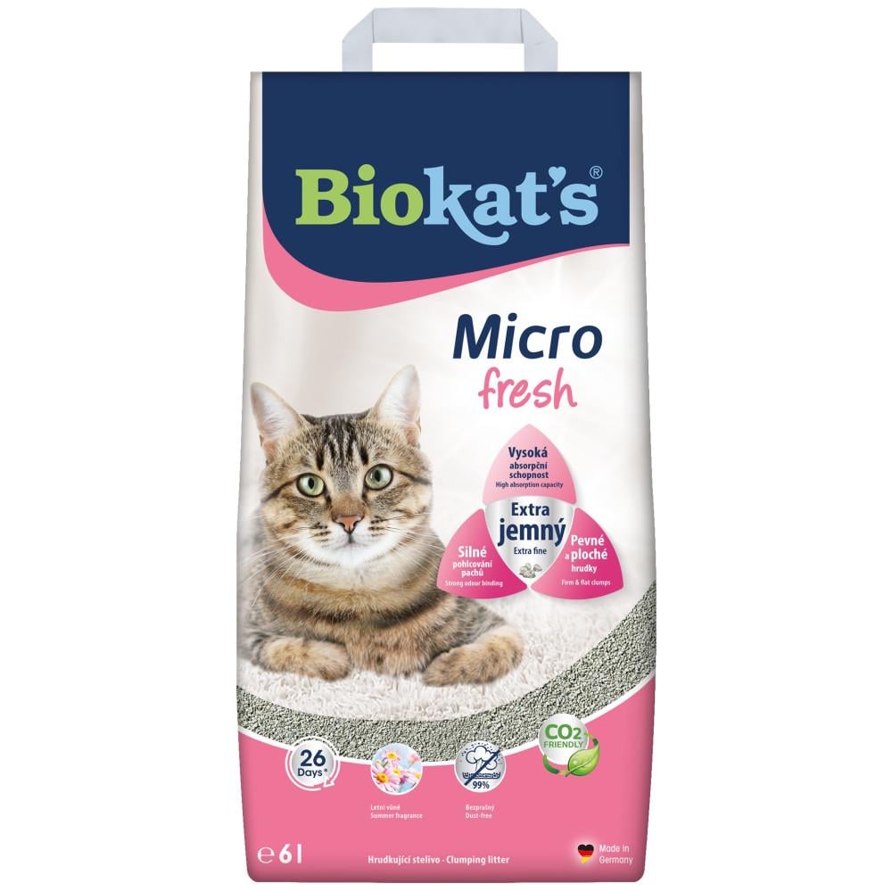 Наповнювач бентонітовий Biokats Micro Fresh з ароматом квітів 6 л (G-613925) - фото 1