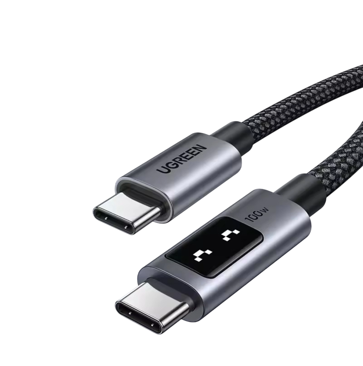 Кабель Ugreen Uno Type-C PD 100W (1m) Black з дисплеєм