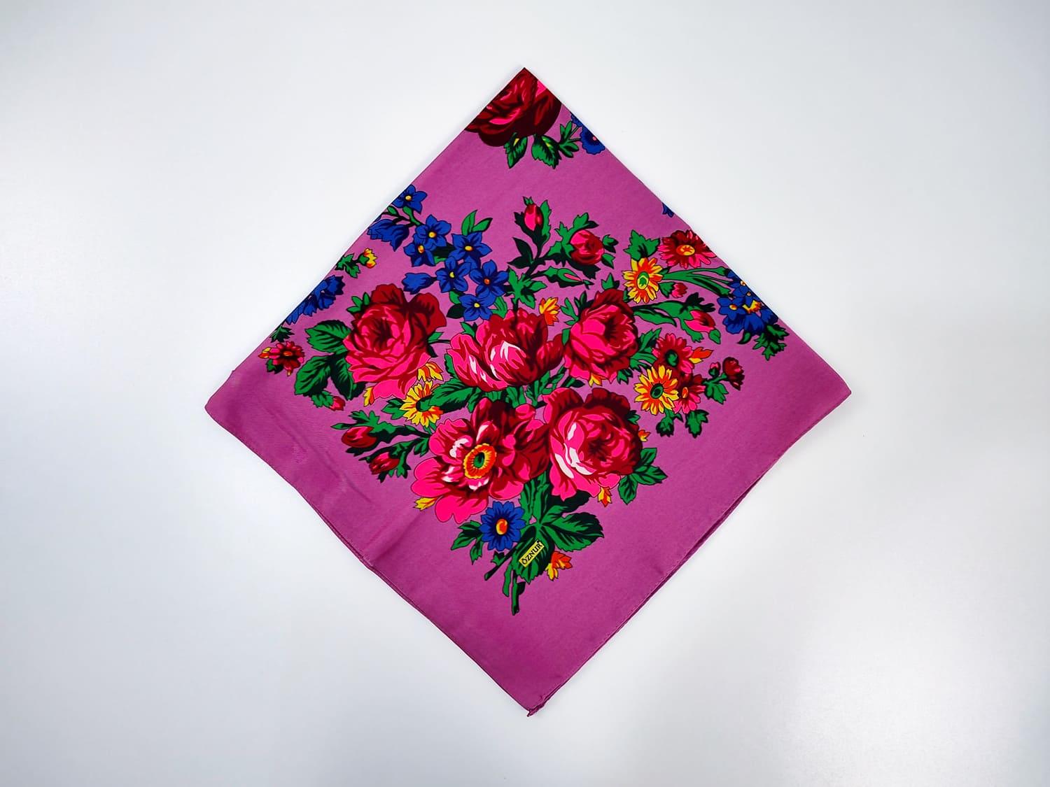 Платок Легкая классика 80x80 см Фуксия (ХустM272)