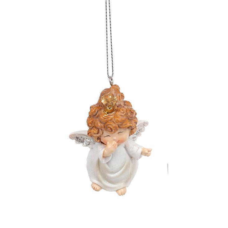 Декоративная подвеска Bonadi Ангелочек Дизайн 2 6 см Кремово-белый (559-539)