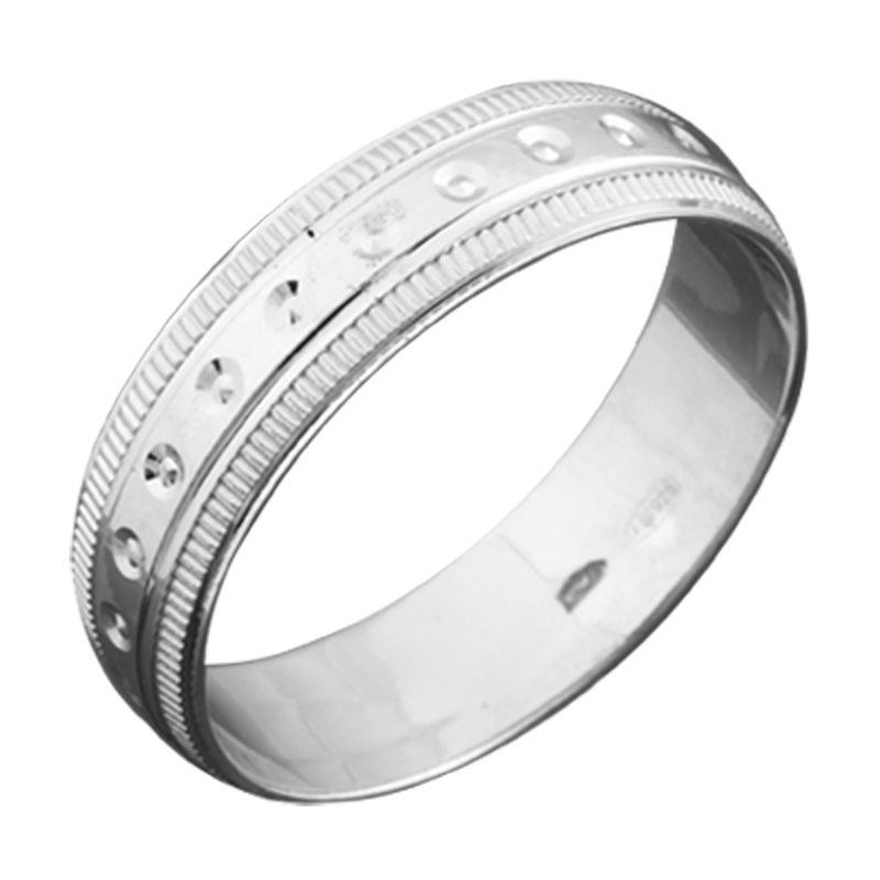 Обручка срібна з глибокими паралельними смугами р. 18