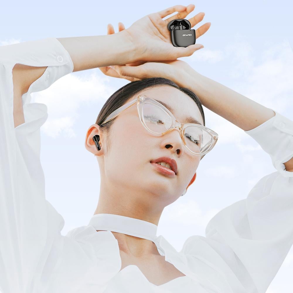 Наушники беспроводные Awei T68 ENC Wireless Earbuds Bluetooth TWS Шумоподавление Grey/White (180134) - фото 3 Наушники беспроводные Awei T68 ENC Wireless Earbuds Bluetooth TWS Шумоподавление Grey/White (180134) - фото 3