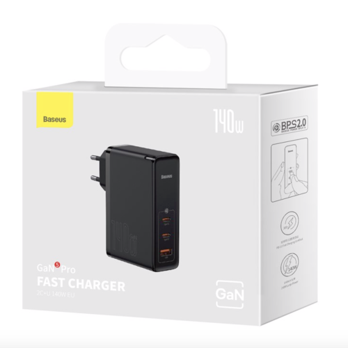 Мережевий зарядний пристрій BASEUS GaN 5 Pro Fast Charger 140W Black (CCGAN140CE) - фото 3