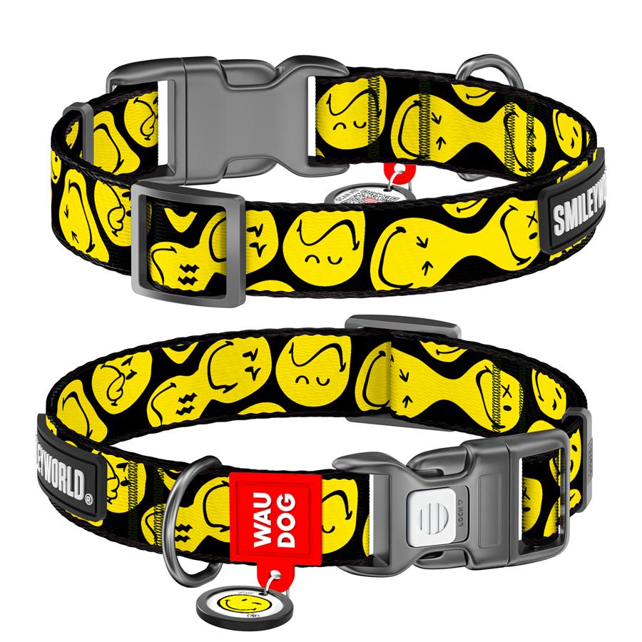 Нашийник для собак з QR-паспортом Waudog Nylon Смайли пластиковий фастекс М 20 мм 28-40 см Black (281-0181) Нашийник для собак з QR-паспортом Waudog Nylon Смайли пластиковий фастекс М 20 мм 28-40 см Black (281-0181)