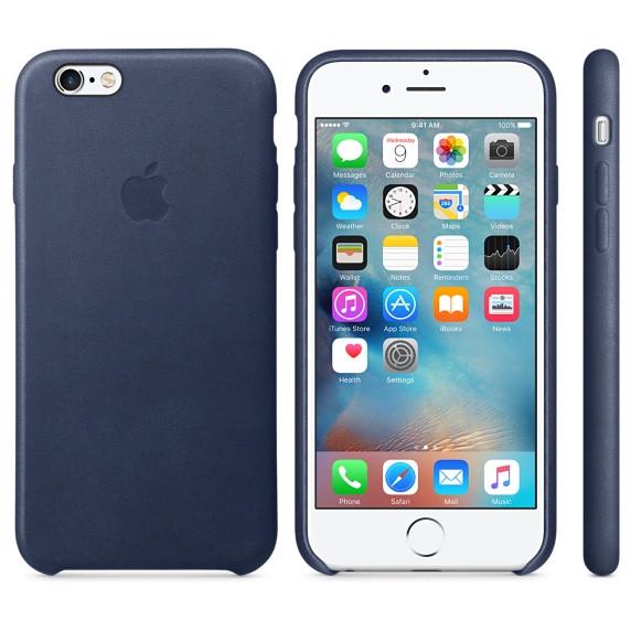 Чехол-накладка Apple Leather Case for iPhone 6S/6, Midnight Blue (MKXU2) Оригинал