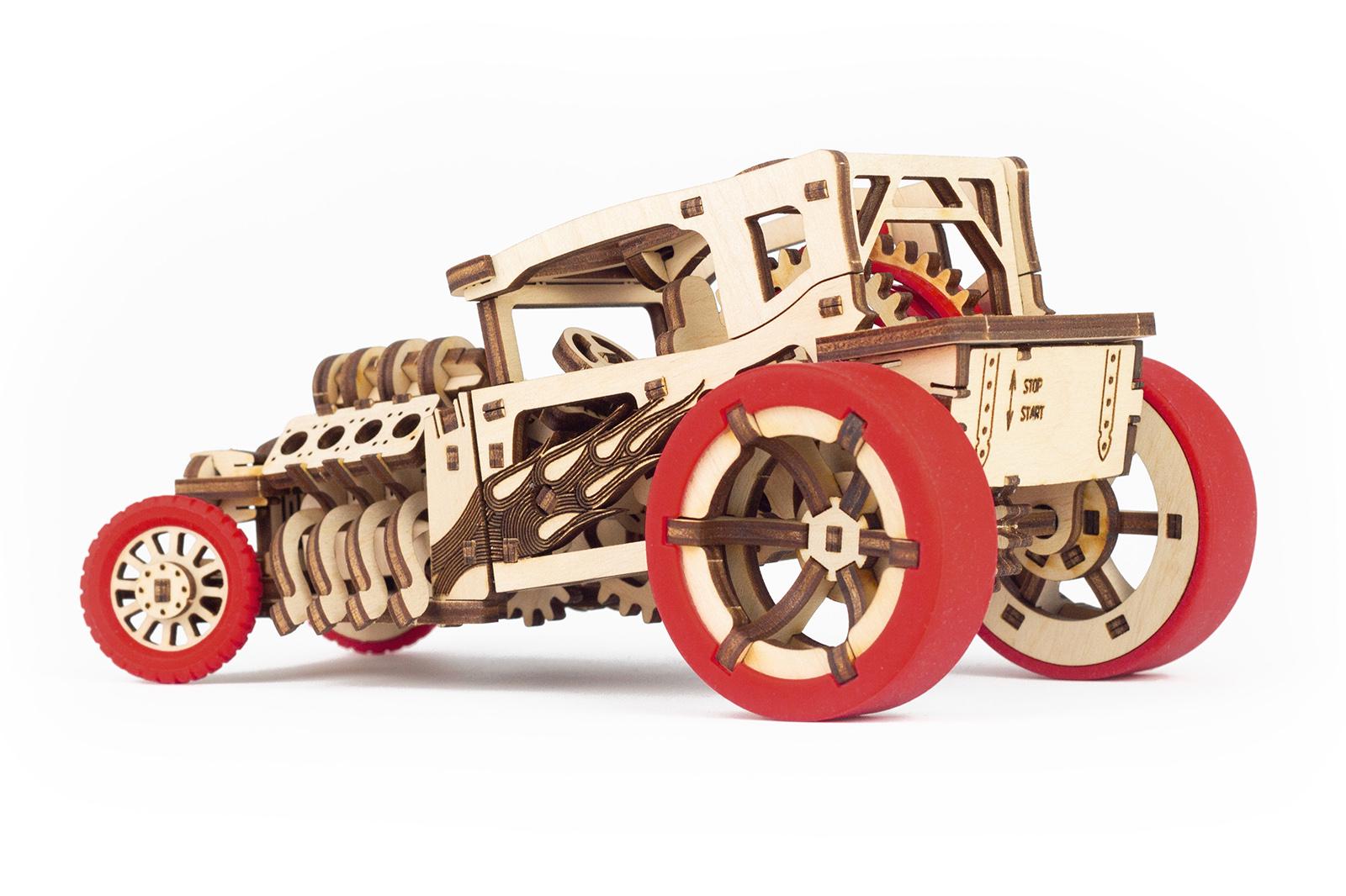 Конструктор механічний 3D Time for Machine Hot Rod автомобіль Бордовий (T4M380303BURG) - фото 8 Конструктор механічний 3D Time for Machine Hot Rod автомобіль Бордовий (T4M380303BURG) - фото 8