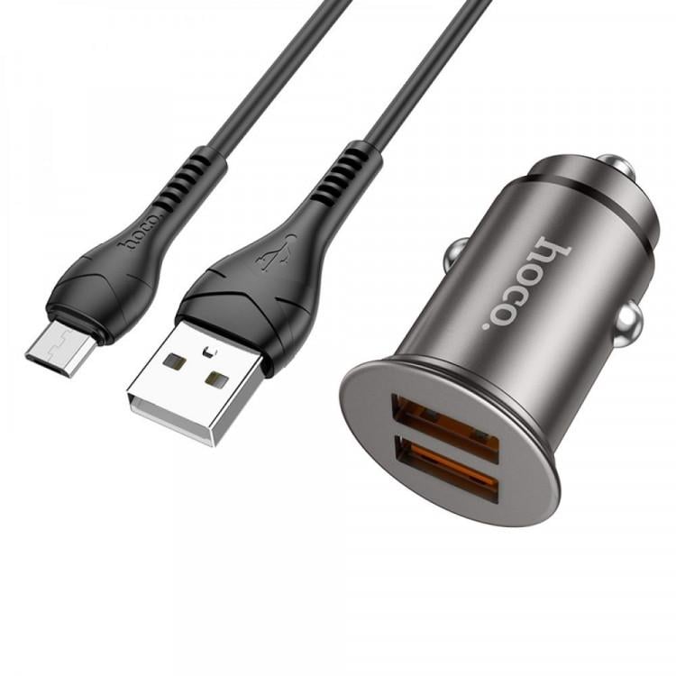 Зарядний пристрій автомобільний Hoco NZ1 QC3.0/36W MicroUSB Grey Зарядний пристрій автомобільний Hoco NZ1 QC3.0/36W MicroUSB Grey