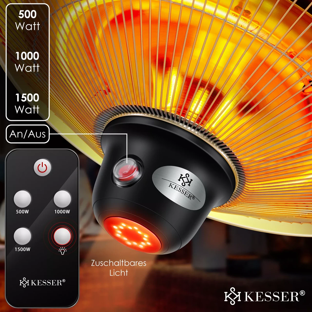 Инфракрасный обогреватель потолочный KESSER 140x40x28 см - фото 3