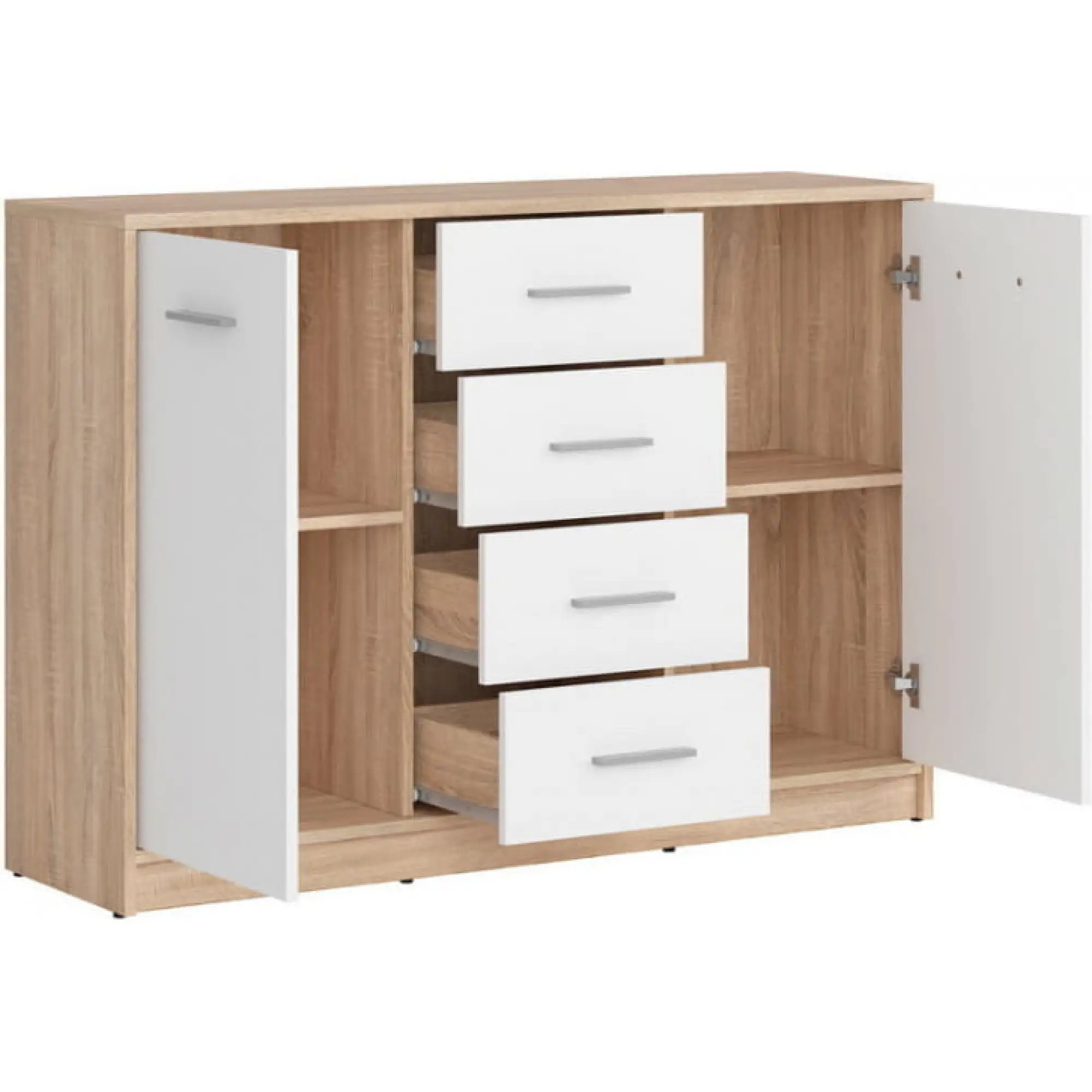 Комод в гостиную Gerbor Непо KOM2D4S 119х34х84 см Дуб сонома/Нимфея альба (669e27733aa892703445034d)