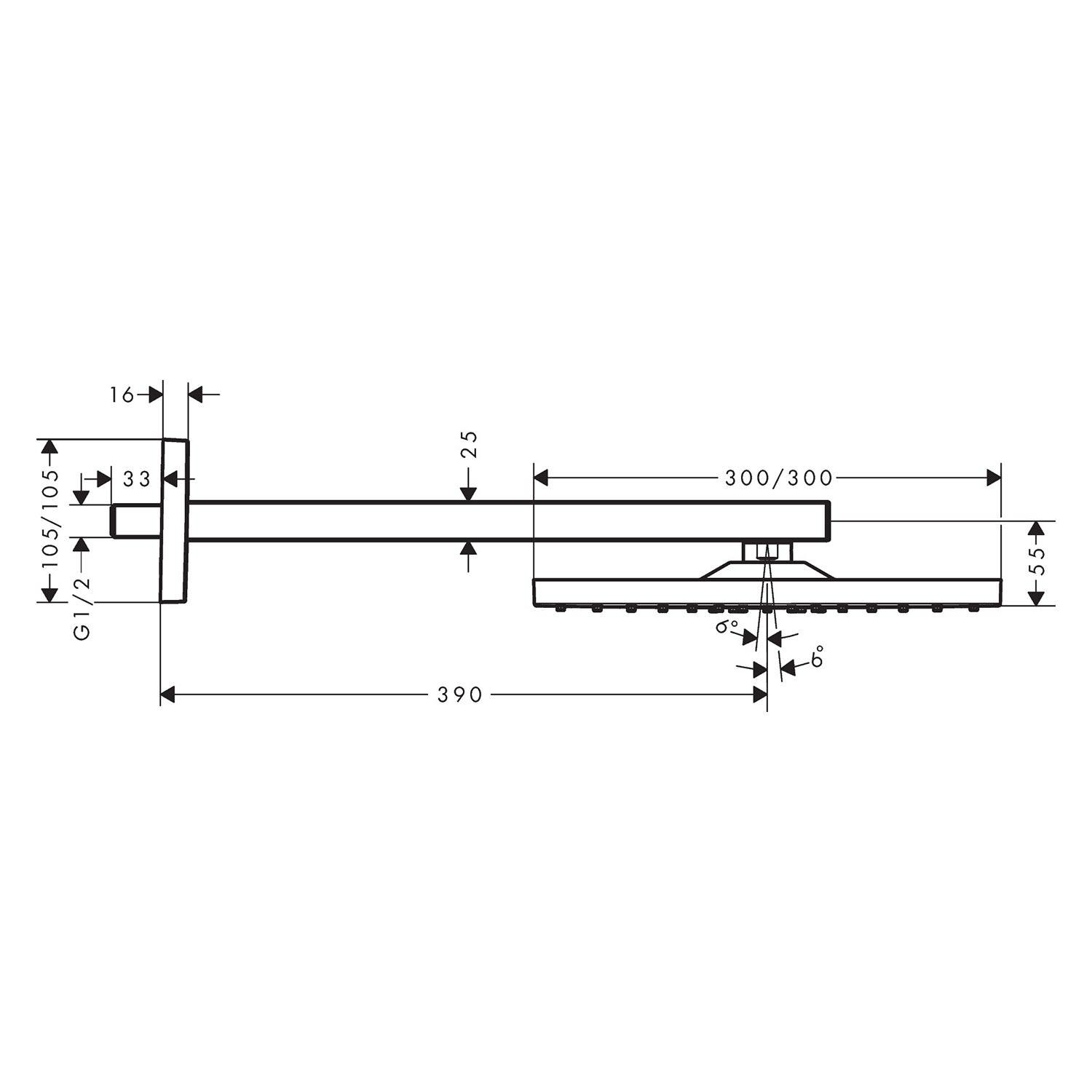 Душ верхній із кронштейном Hansgrohe Raindance E 26238700 300 мм Білий (77037) - фото 2