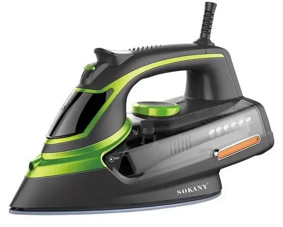 Утюг паровой Sokany SK-11015 с керамическим покрытием подошвы 2400 Вт Зеленый с черным (2542064750)