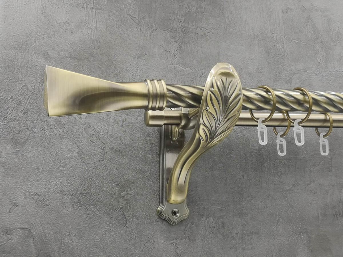 Карниз Quadrum Свинг витая штанга двойной ретро 25/19 мм 200 см Антик (262047811)