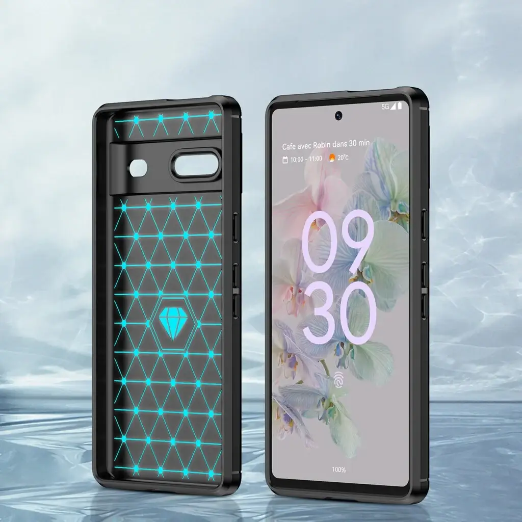 Чехол силиконовый carbon для Google Pixel 7а (черный) - фото 4 Чехол силиконовый carbon для Google Pixel 7а (черный) - фото 4