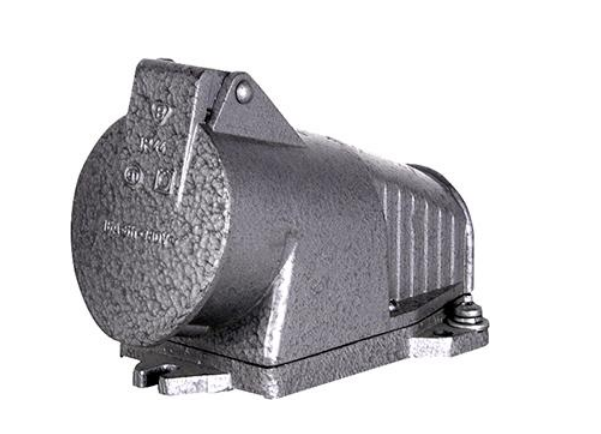 Силова розетка E.NEXT 3P+PE 32А 400 В стаціонарна металева IP44 Сірий (2143-126)