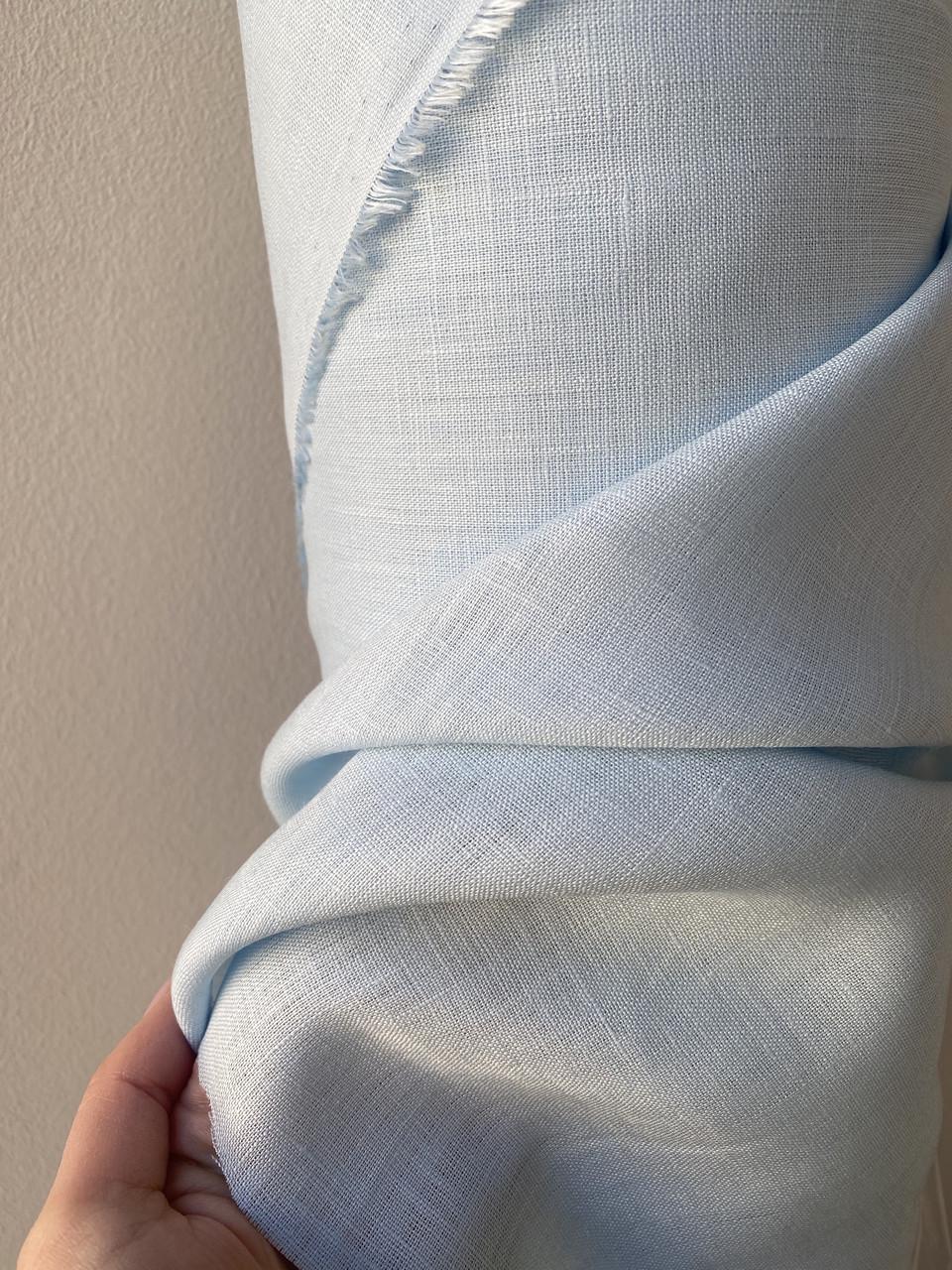 Тканина LINEN PLUS 100% льон 143 см 1347 Світло-блакитний - фото 4 Тканина LINEN PLUS 100% льон 143 см 1347 Світло-блакитний - фото 4