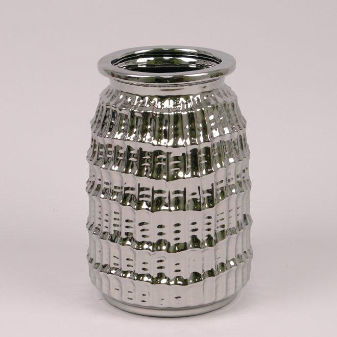 Ваза керамическая Flora 24,5 см Серебряный (36443)