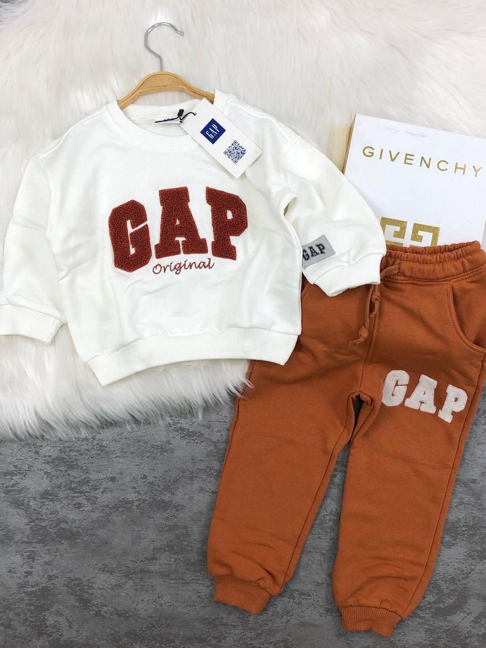 Костюм детский GAP свитшот/джогеры для 3-4 лет 104 см Бело-оранжевый (25019242)