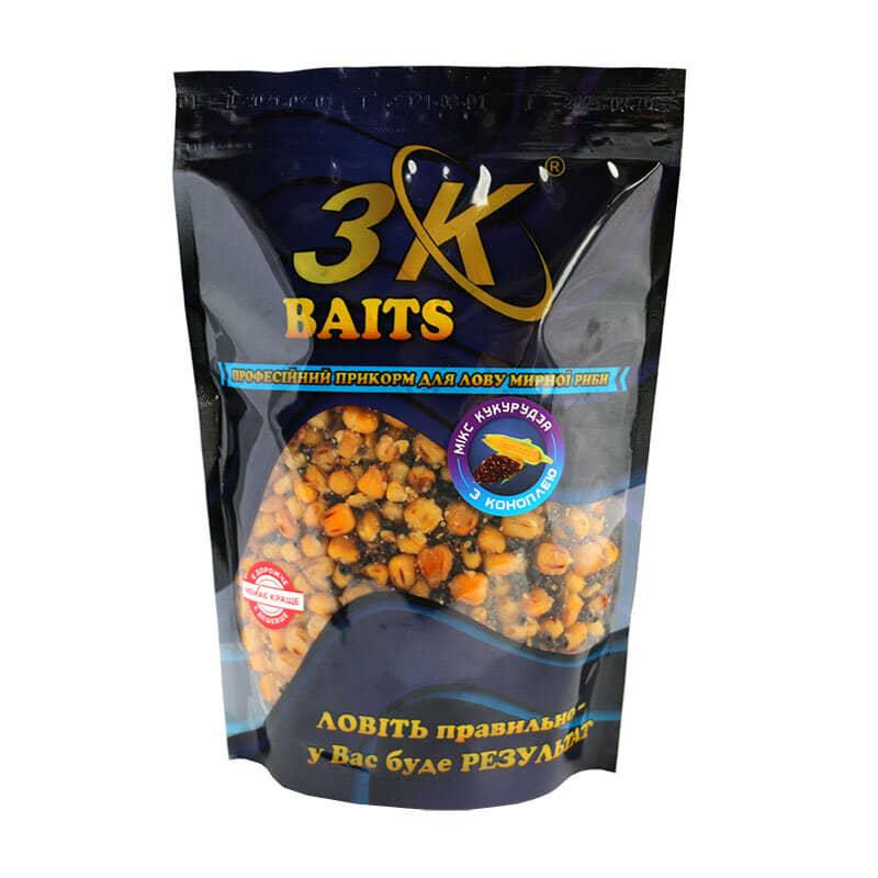 Прикорм 3KBaits Зерновий мікс Кукурудза з коноплею 800 г (3KB1025) - фото 1