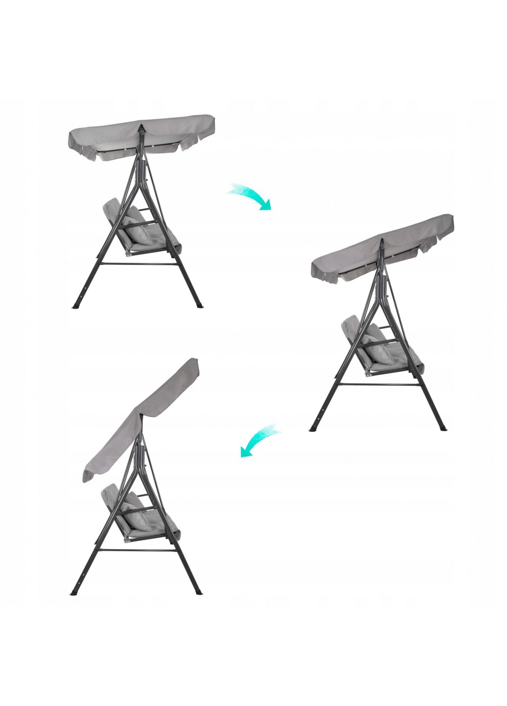 Садовые качели Springos Luna GS0013 150x170 см Темно-серый (GS0013) - фото 8