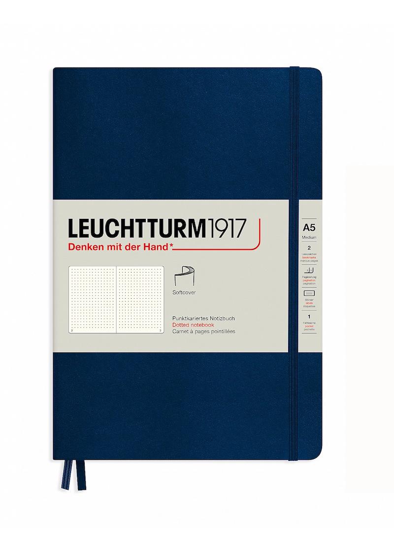 Блокнот Leuchtturm1917 средний мягкий переплет точка Темно-синий (362850)