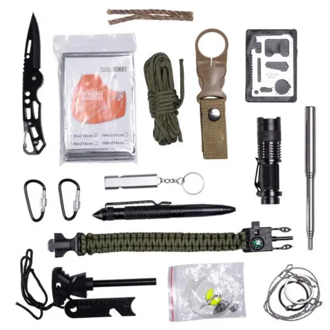 Набор для выживания туристический 15в1 в пластиковом кейсе Набор для выживания туристический 15в1 в пластиковом кейсе