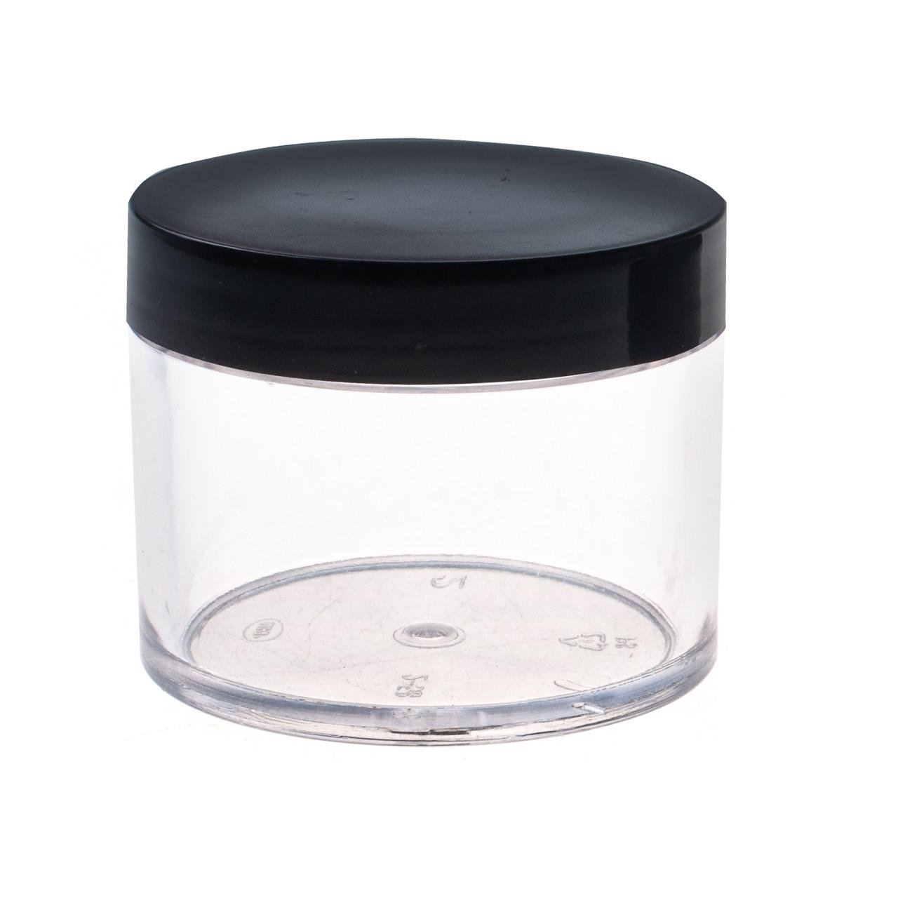 Баночка с черной крышкой 30 г Прозрачный (5626) - фото 1 Баночка с черной крышкой 30 г Прозрачный (5626) - фото 1