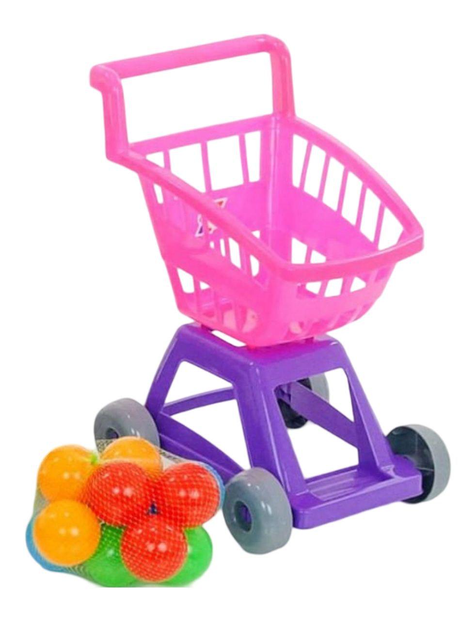 Детская игрушечная тележка для супермаркета Розовый (54068-3)