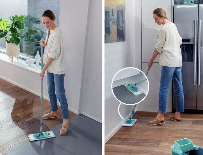 Набор для уборки швабра ведро с отжимом микрофибровая - фото 7