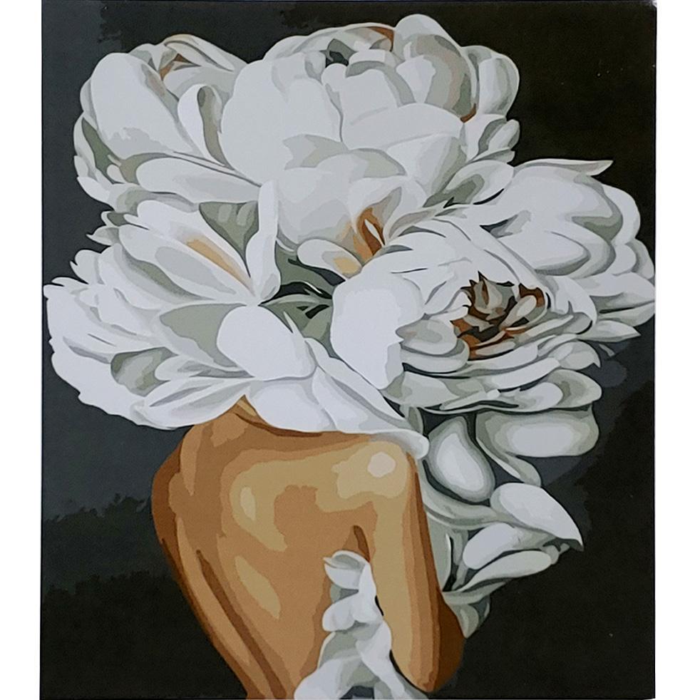 Картина по номерам Strateg Moon Pion Девушка с лаком 30x40 см (Str-SS-6472)