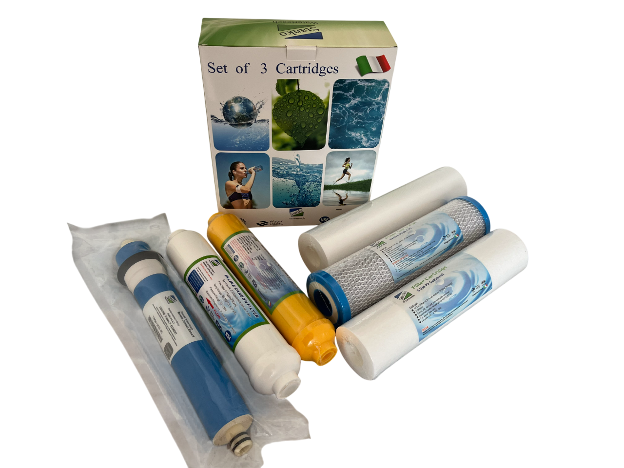 Комплект картриджей с мембраной для фильтра обратного осмоса с минерализатором 6 шт.