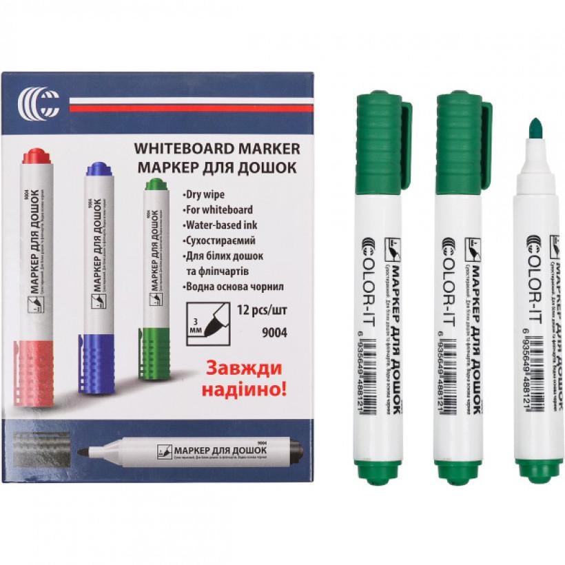 Маркер для доски COLOR-IT сухостирающий толстый на водной основе Зеленый (PR-216-A-3) - фото 2 Маркер для доски COLOR-IT сухостирающий толстый на водной основе Зеленый (PR-216-A-3) - фото 2